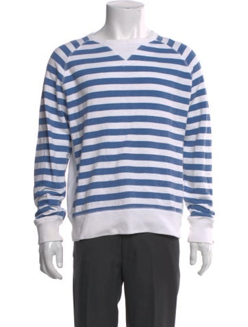 Pre-owned Jack Spade Striped Crew Neck Sweatshirt In Blue