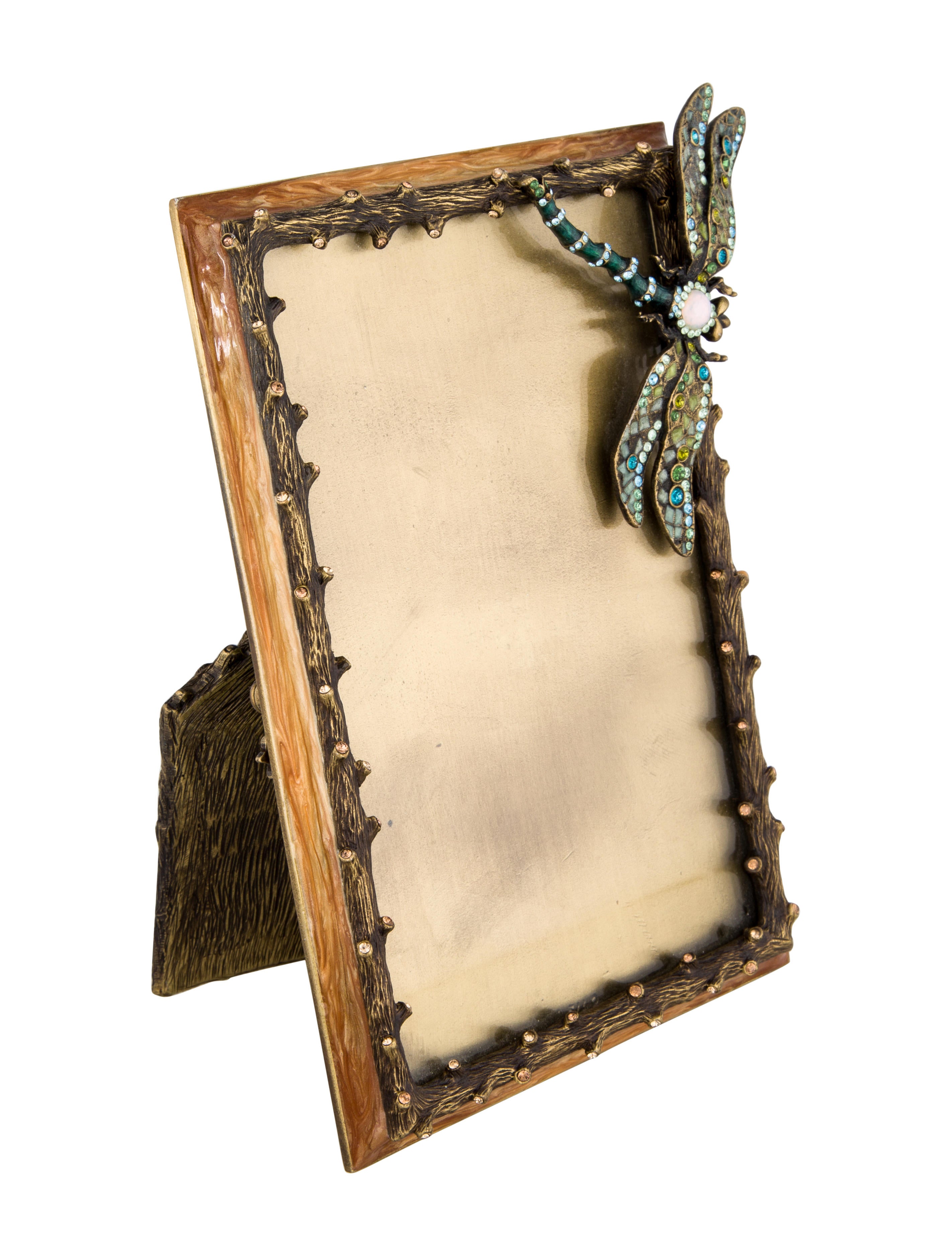 Jay Strongwater Embellished Dragonfly Picture Frame Gold Decorative