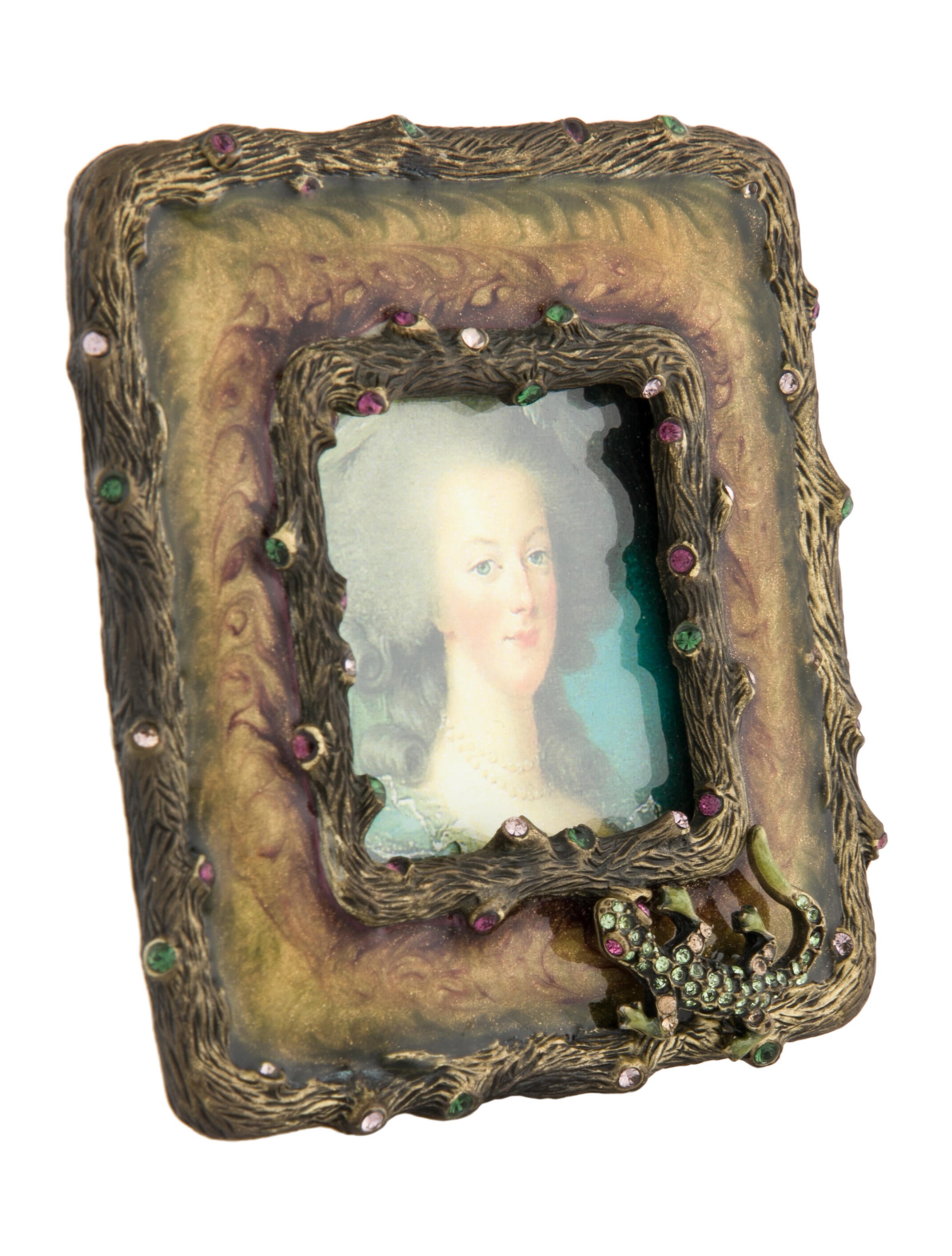 Jay Strongwater Crystal Embellished Picture Frame Gold Decorative