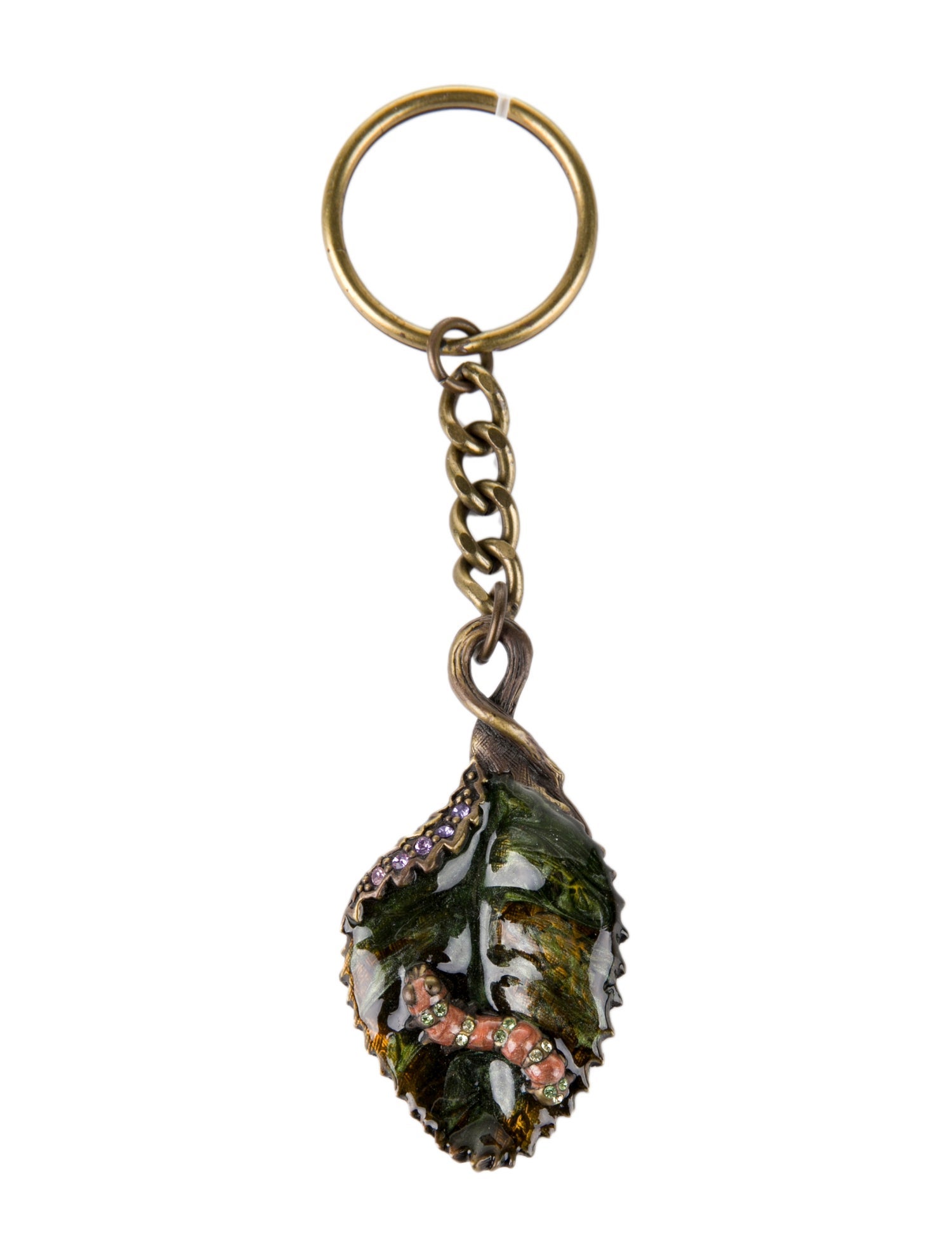 Sonia Rykiel Enamel & Charm Keychain Gold Keychains, Accessories