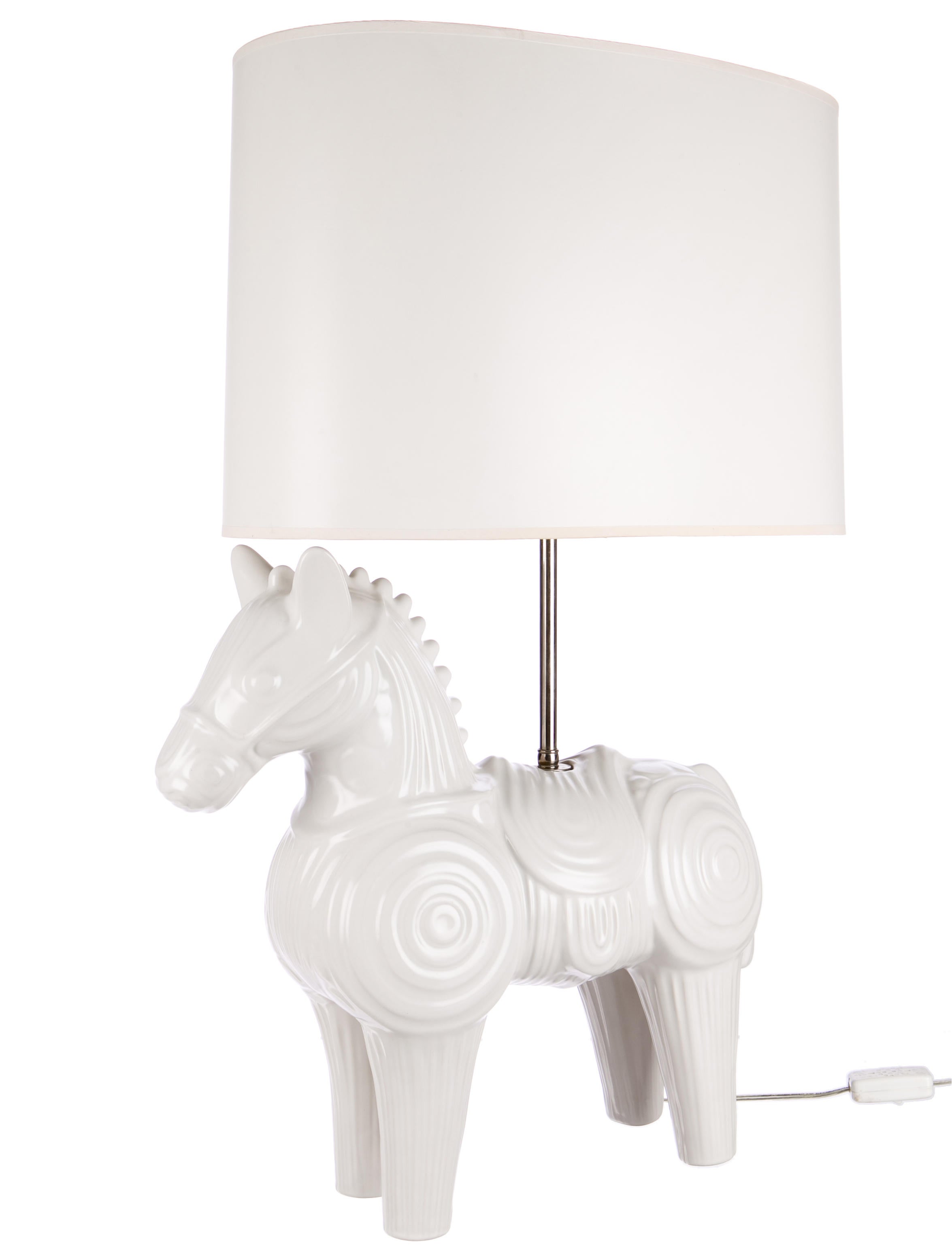 Jonathan Adler Ceramic Horse Lamp White JTADL20034 The RealReal