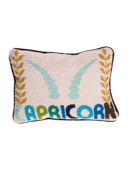 Jonathan Adler Capricorn Needlepoint Throw Pillow Bedding Bath