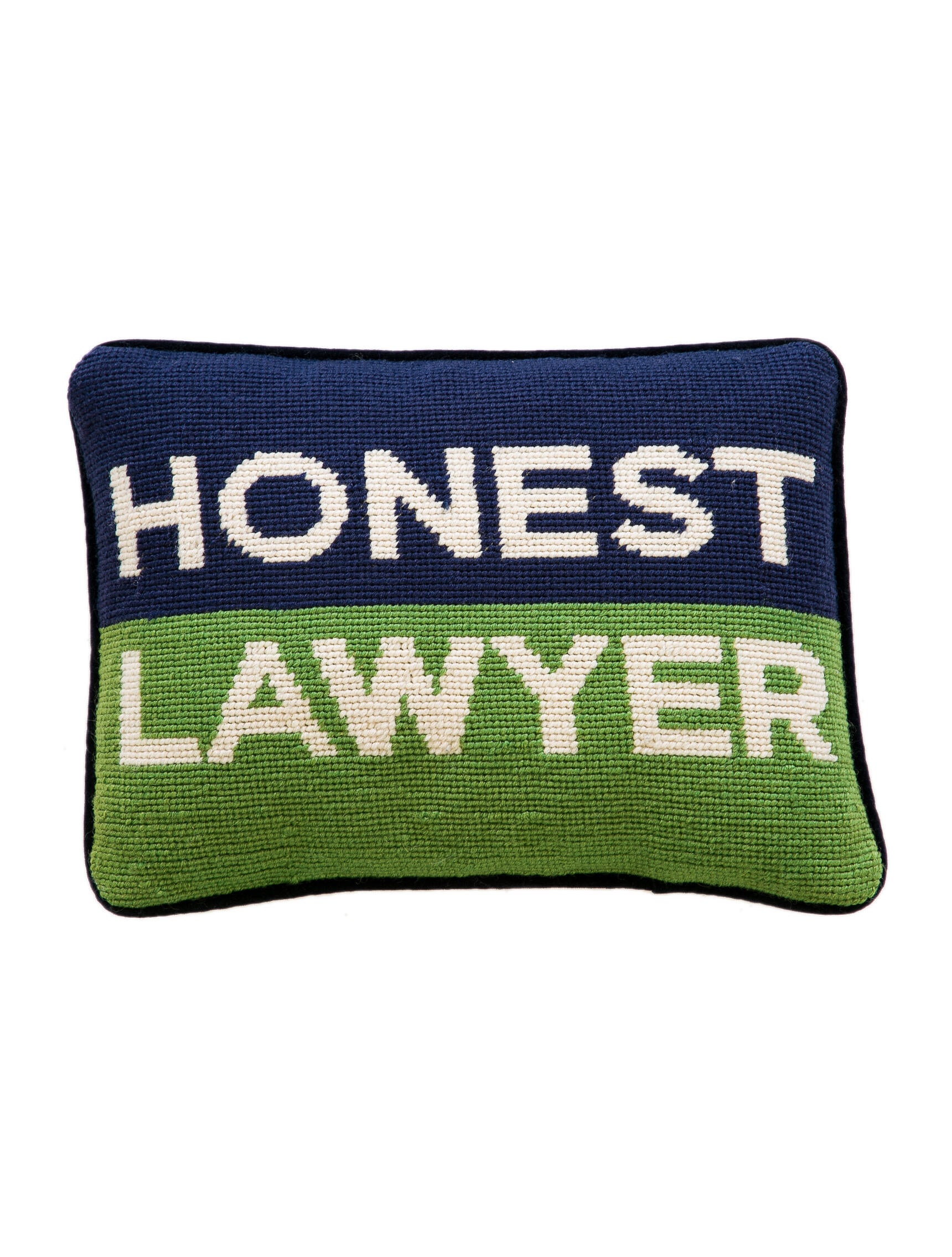 Jonathan Adler Honest Lawyer Needlepoint Throw Pillow