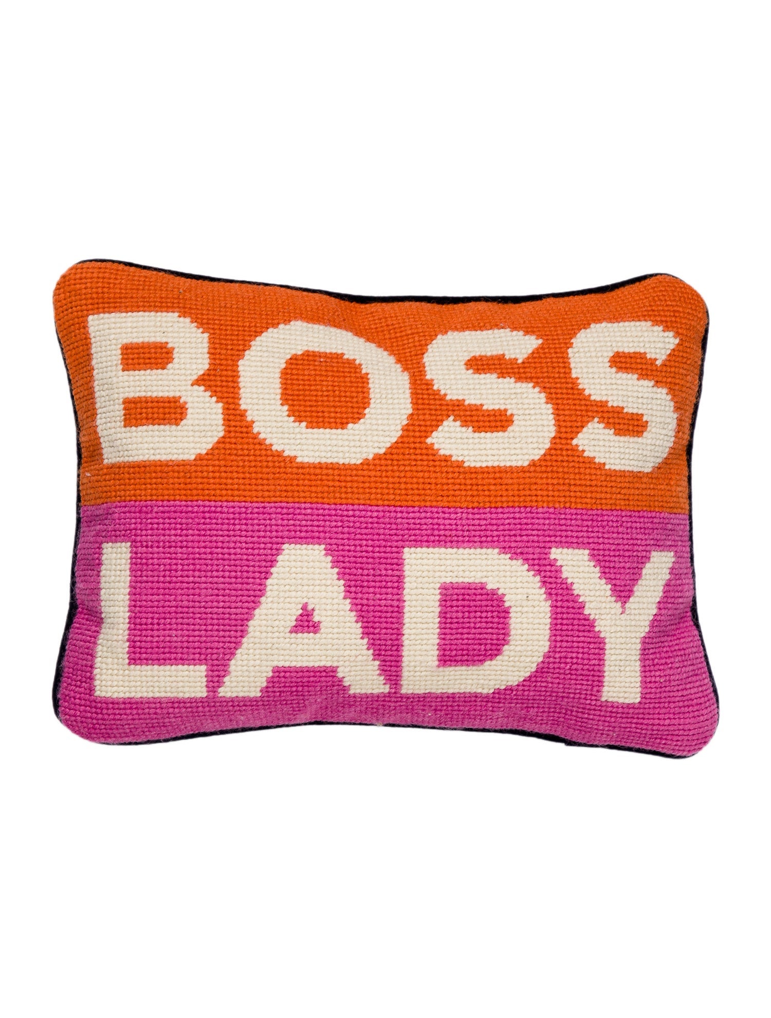 Jonathan Adler Boss Lady Needlepoint Pillow Blue JTADL31509 The