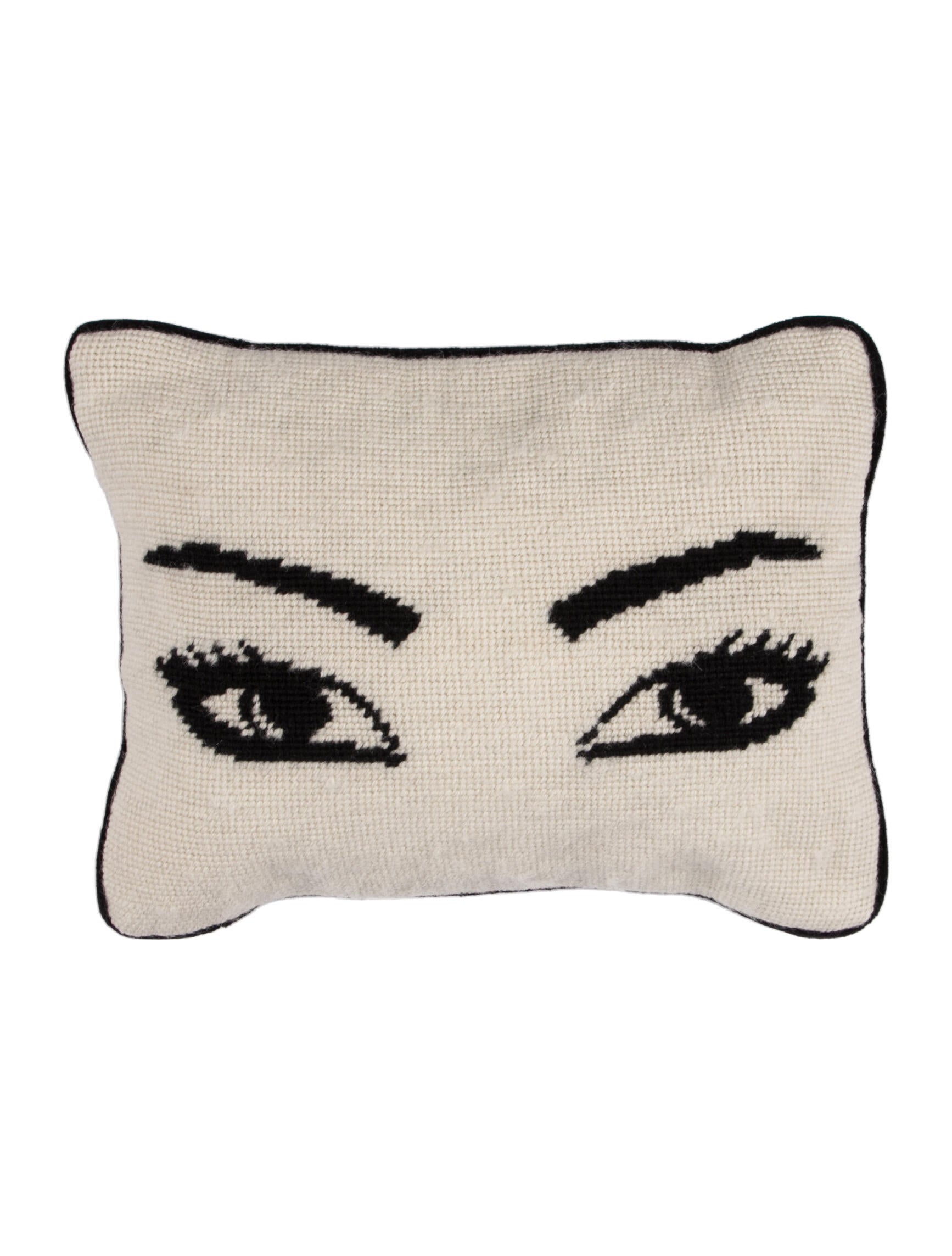 Jonathan Adler Eyes Needlepoint Throw Pillow