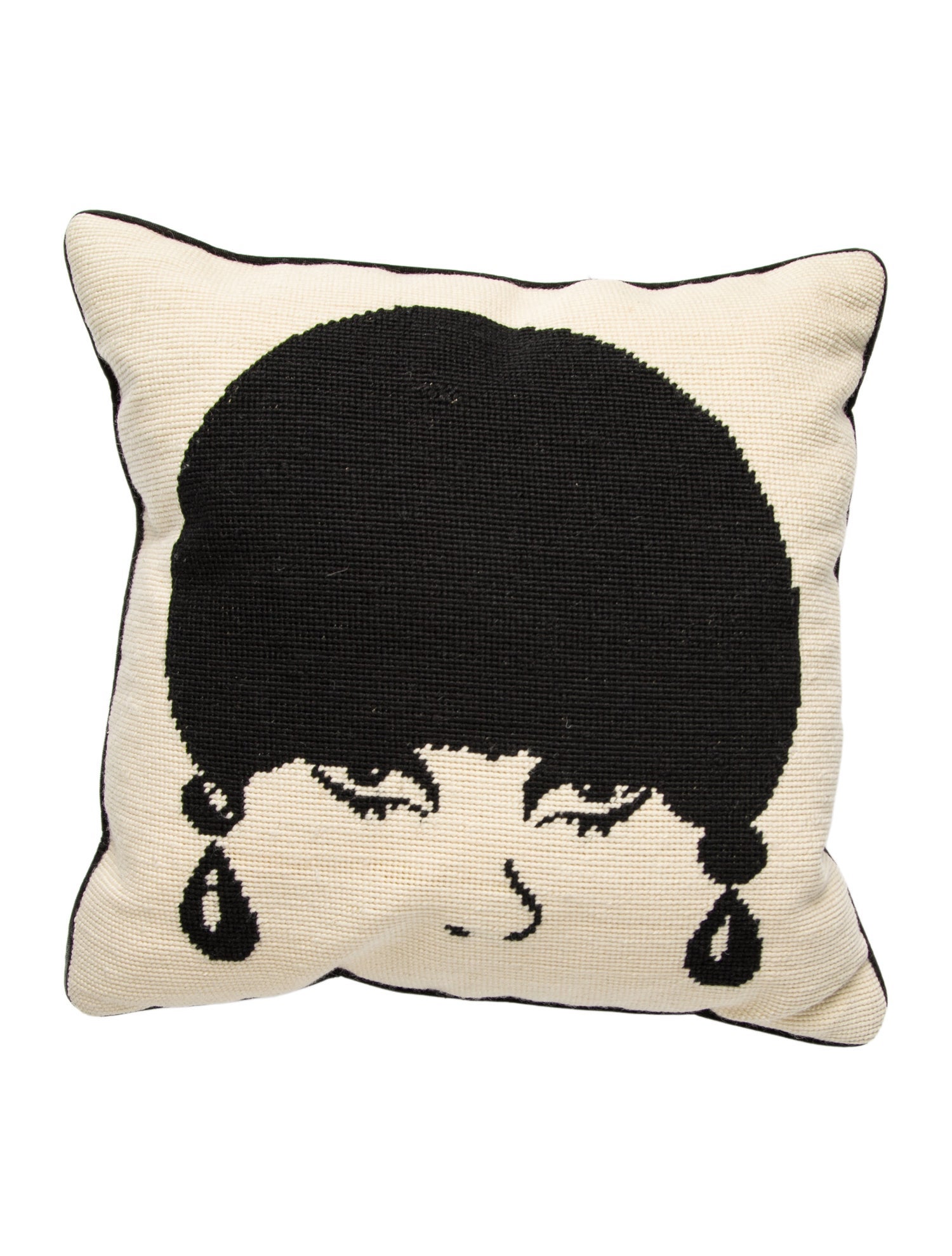 Jonathan Adler Mod Model Needlepoint Throw Pillow