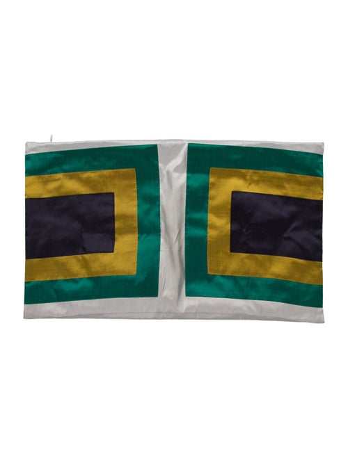 Jonathan Adler Squares Silk Throw Pillow Cover