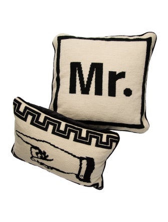 Jonathan Adler Pair Of Needlepoint Throw Pillows