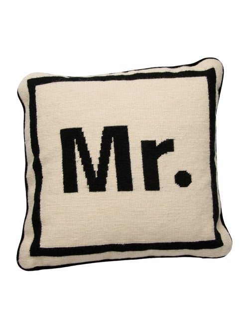 Jonathan Adler Pair Of Needlepoint Throw Pillows