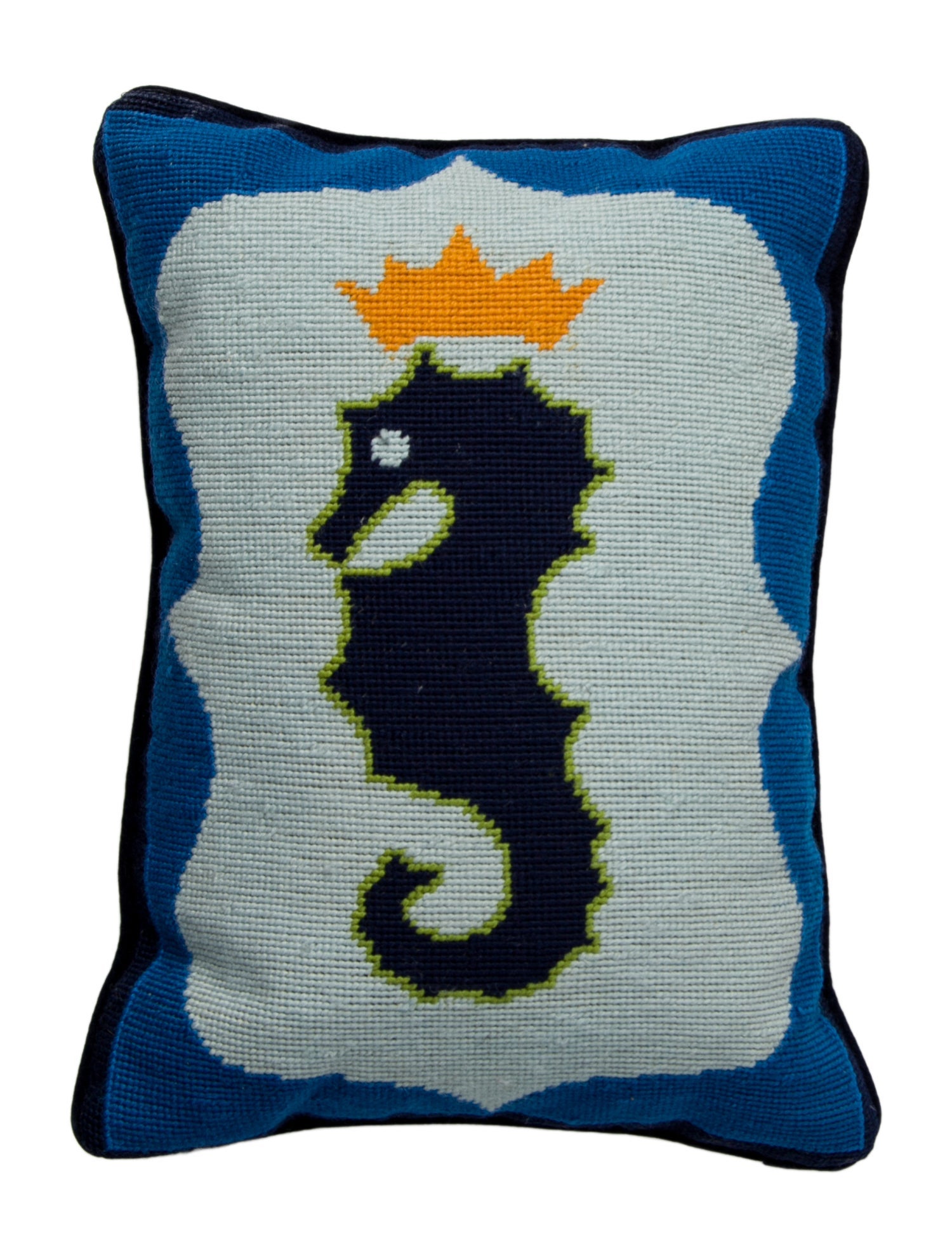 Jonathan Adler Seahorse Needlepoint Throw Pillow