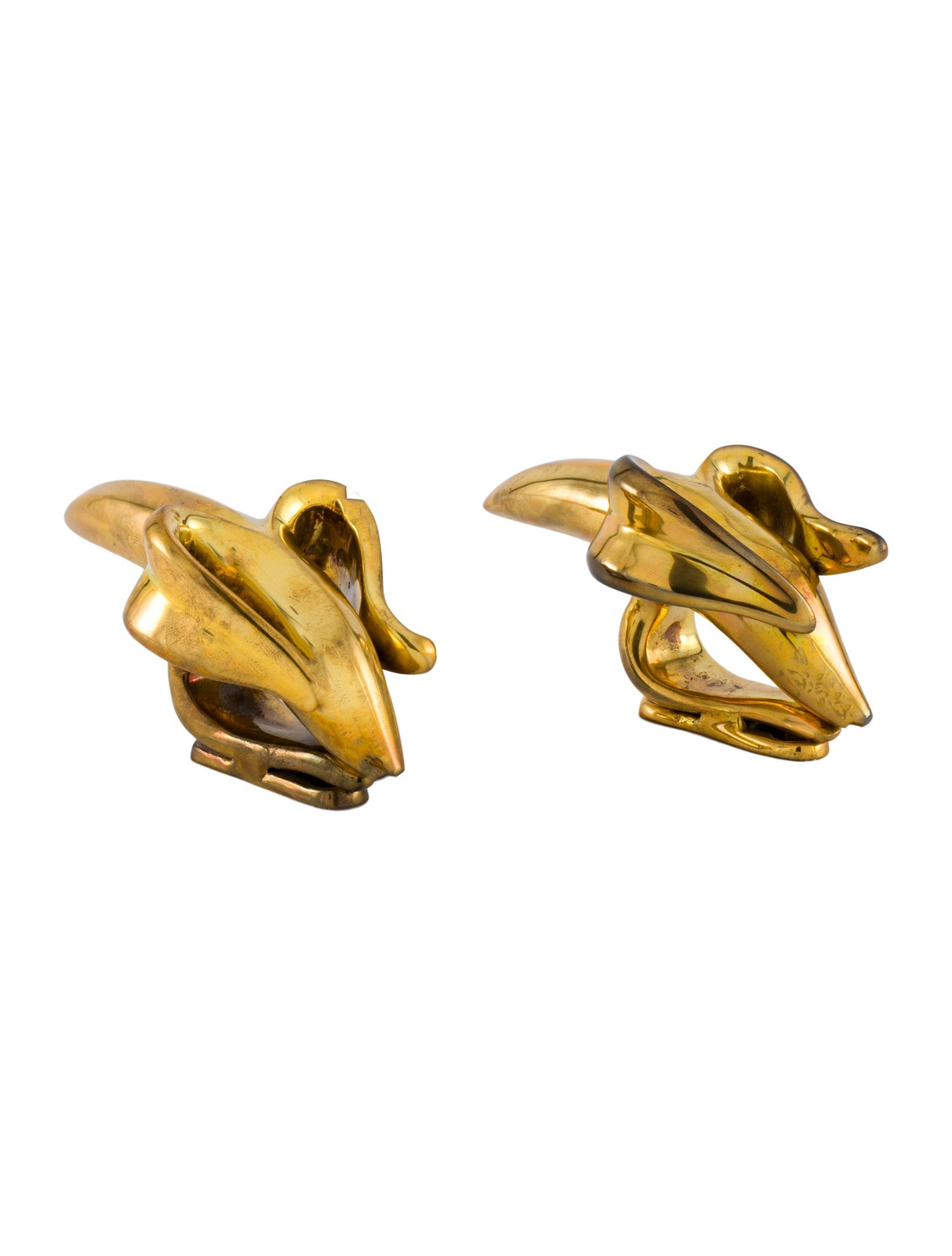 Jonathan Adler Pair Of Brass Banana Wall Sculptures