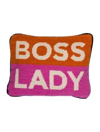Jonathan Adler Boss Lady Needlepoint Pillow