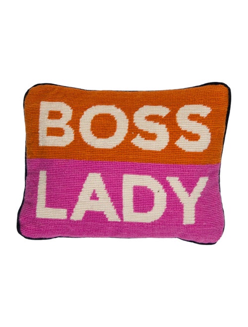 Jonathan Adler Boss Lady Needlepoint Pillow