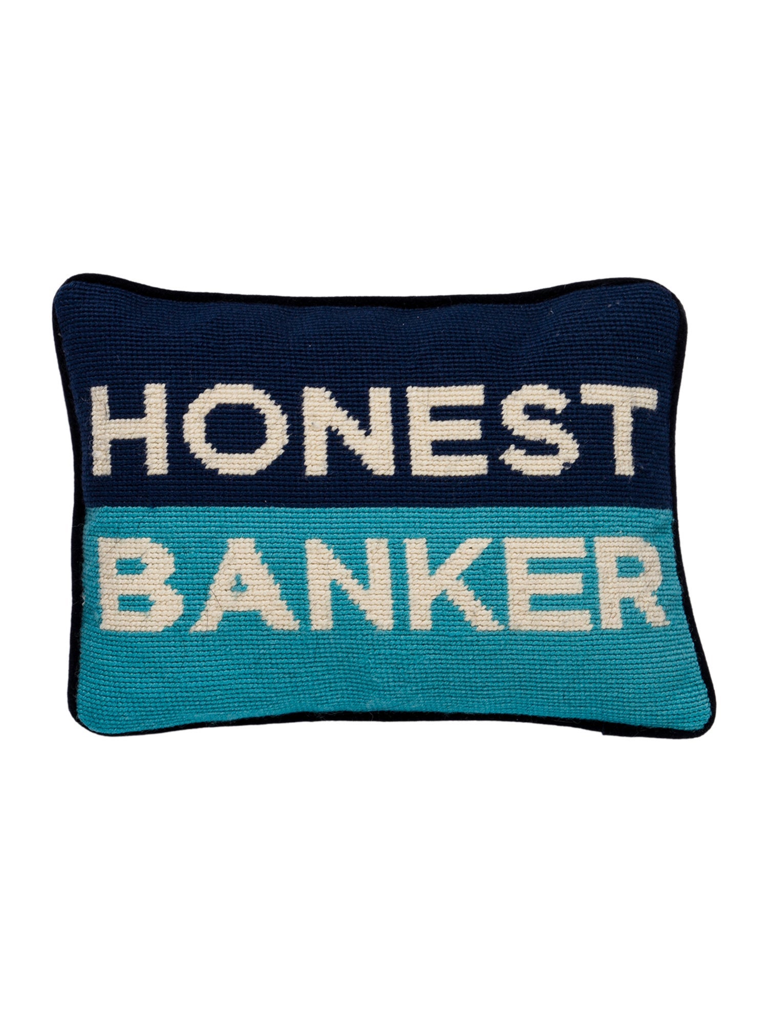 Jonathan Adler Honest Banker Needlepoint Throw Pillow