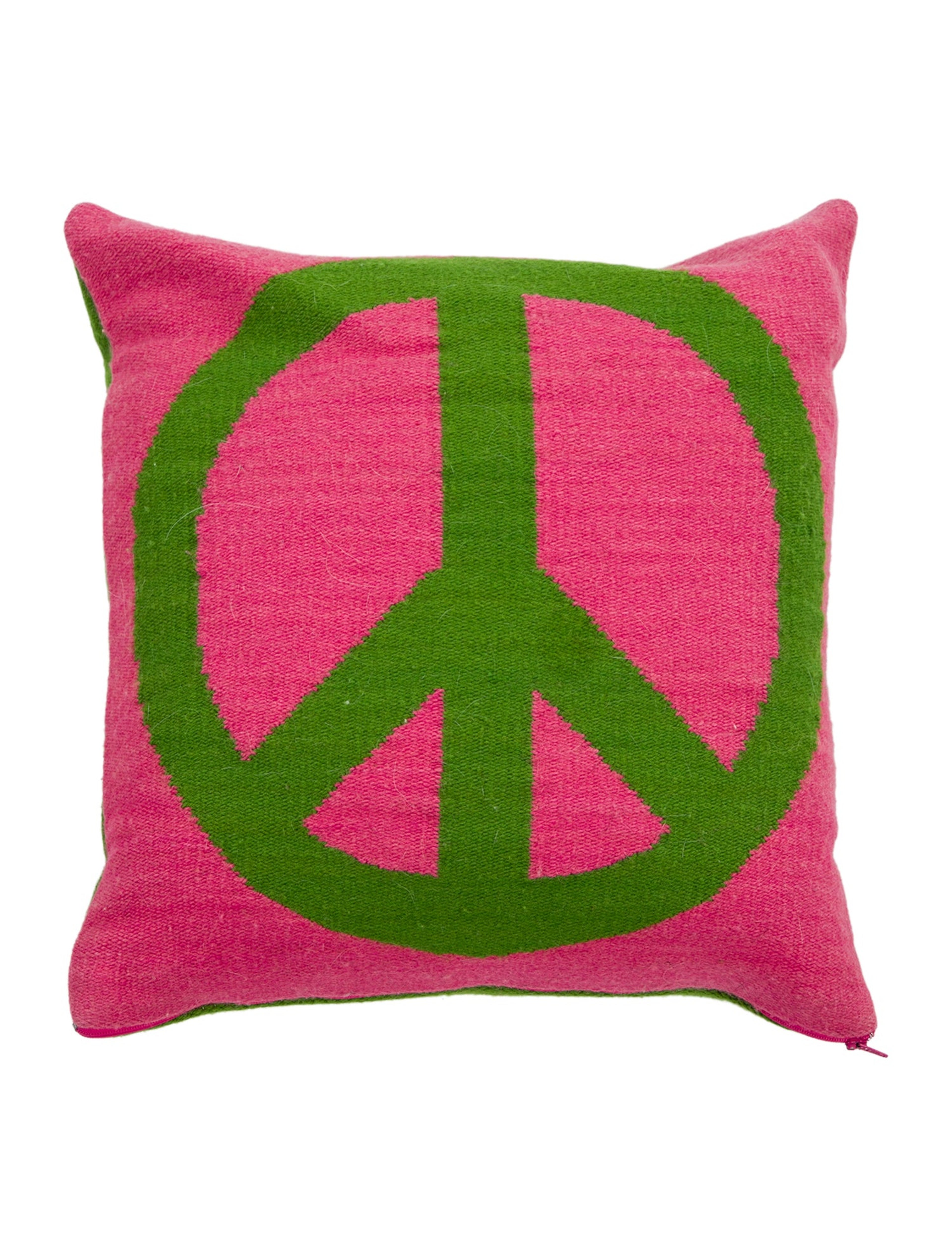 Peace & Heart Needlepoint Reversible Throw Pillow