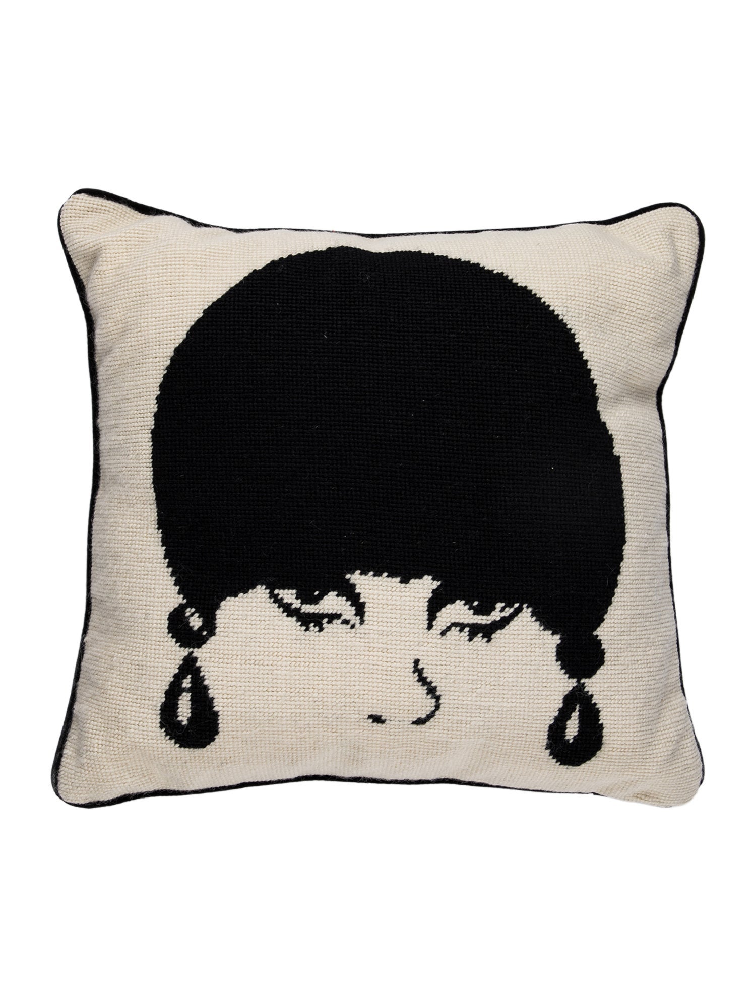 Jonathan Adler Mod Model Needlepoint Throw Pillow