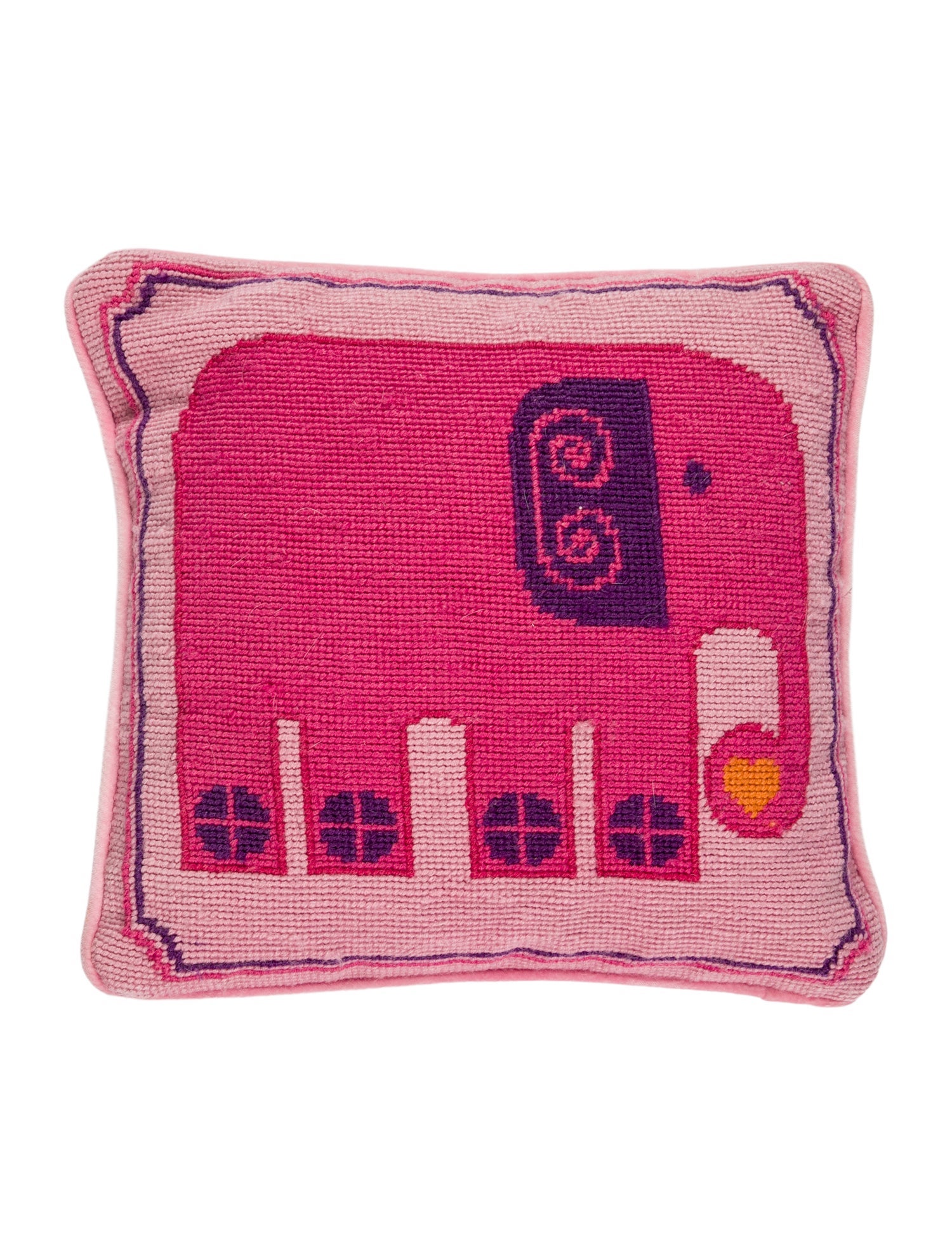 Jonathan Adler Elephant Needlepoint Throw Pillow