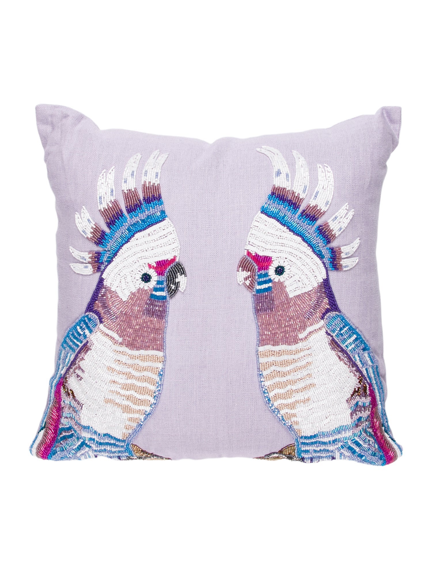 Jonathan Adler Linen Pair Of Birds Throw Pillow