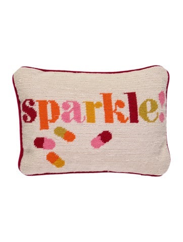 Pre-owned Jonathan Adler Sparkle! Needlepoint Throw Pillow