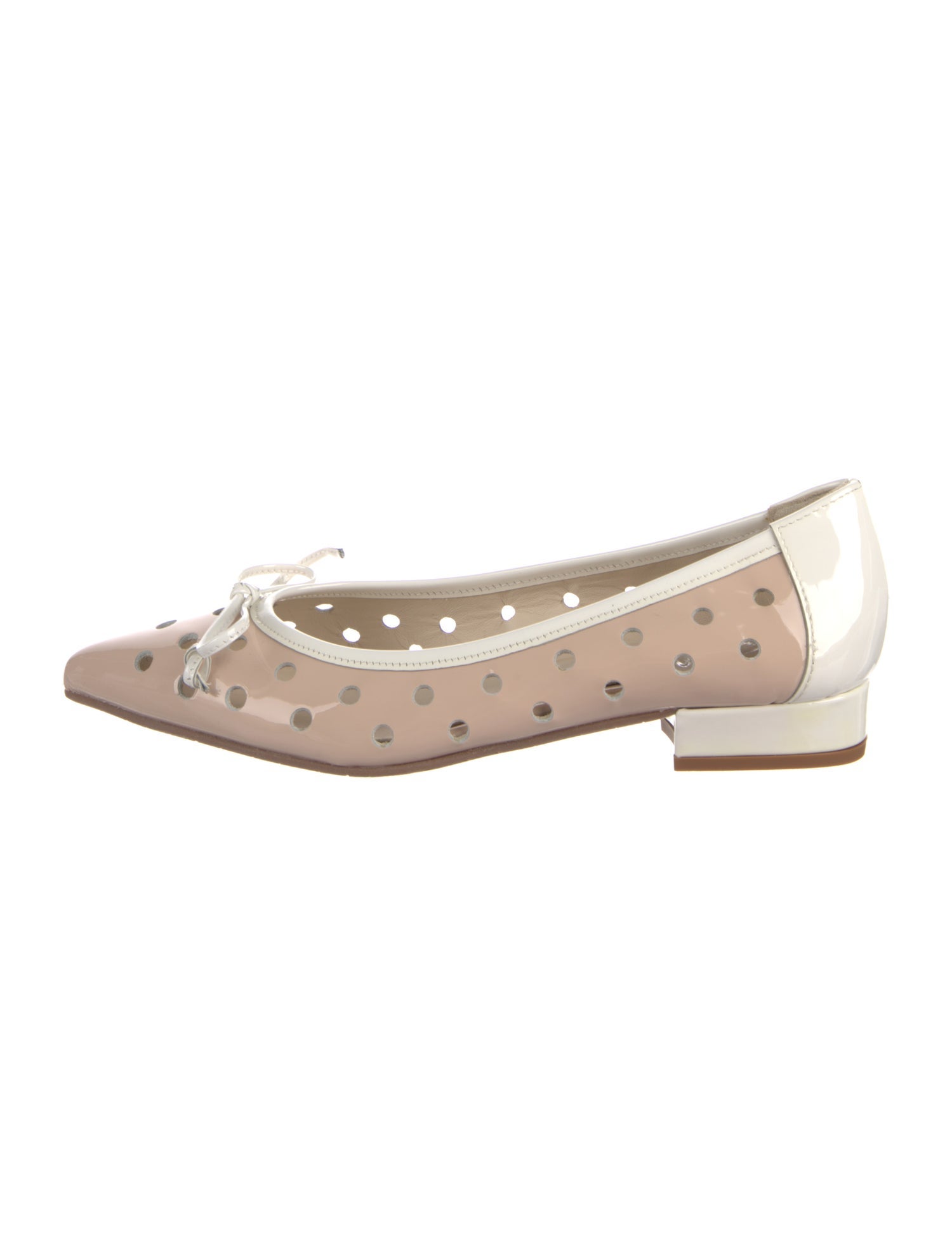 Jennifer Tattanelli Patent Leather Lasercut Accents Ballet Flats
