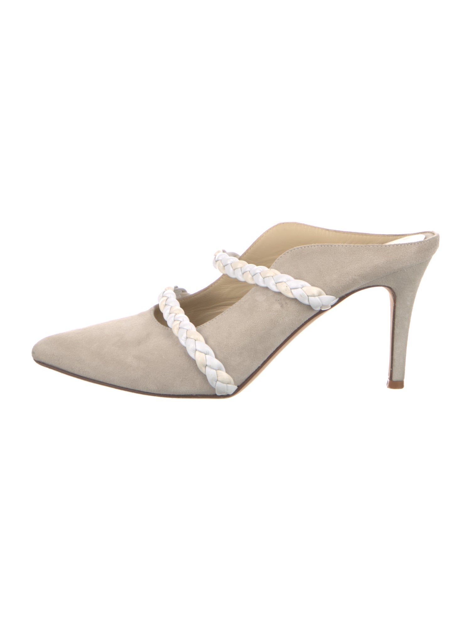 Jennifer Tattanelli Suede Colorblock Pattern Mules