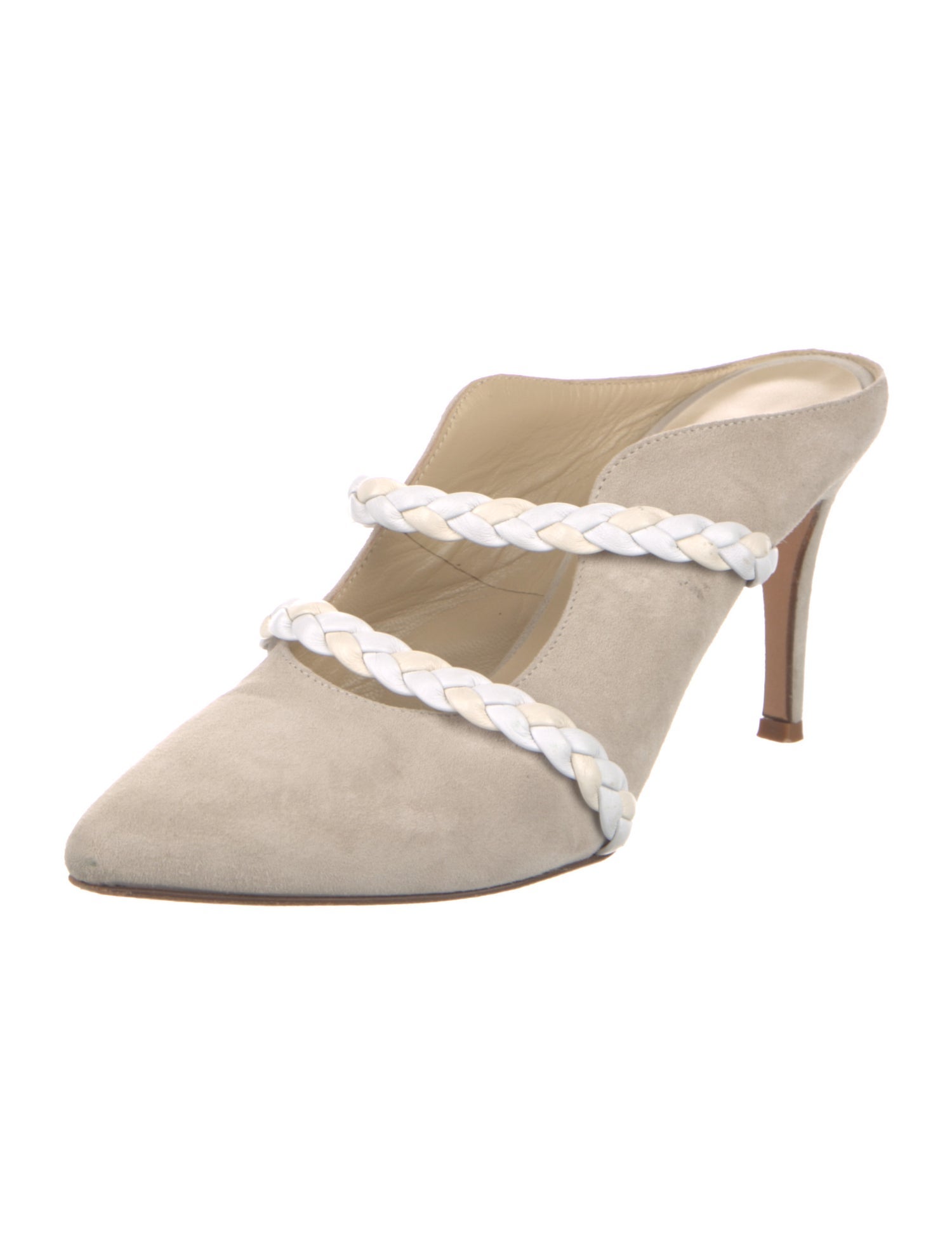 Jennifer Tattanelli Suede Colorblock Pattern Mules