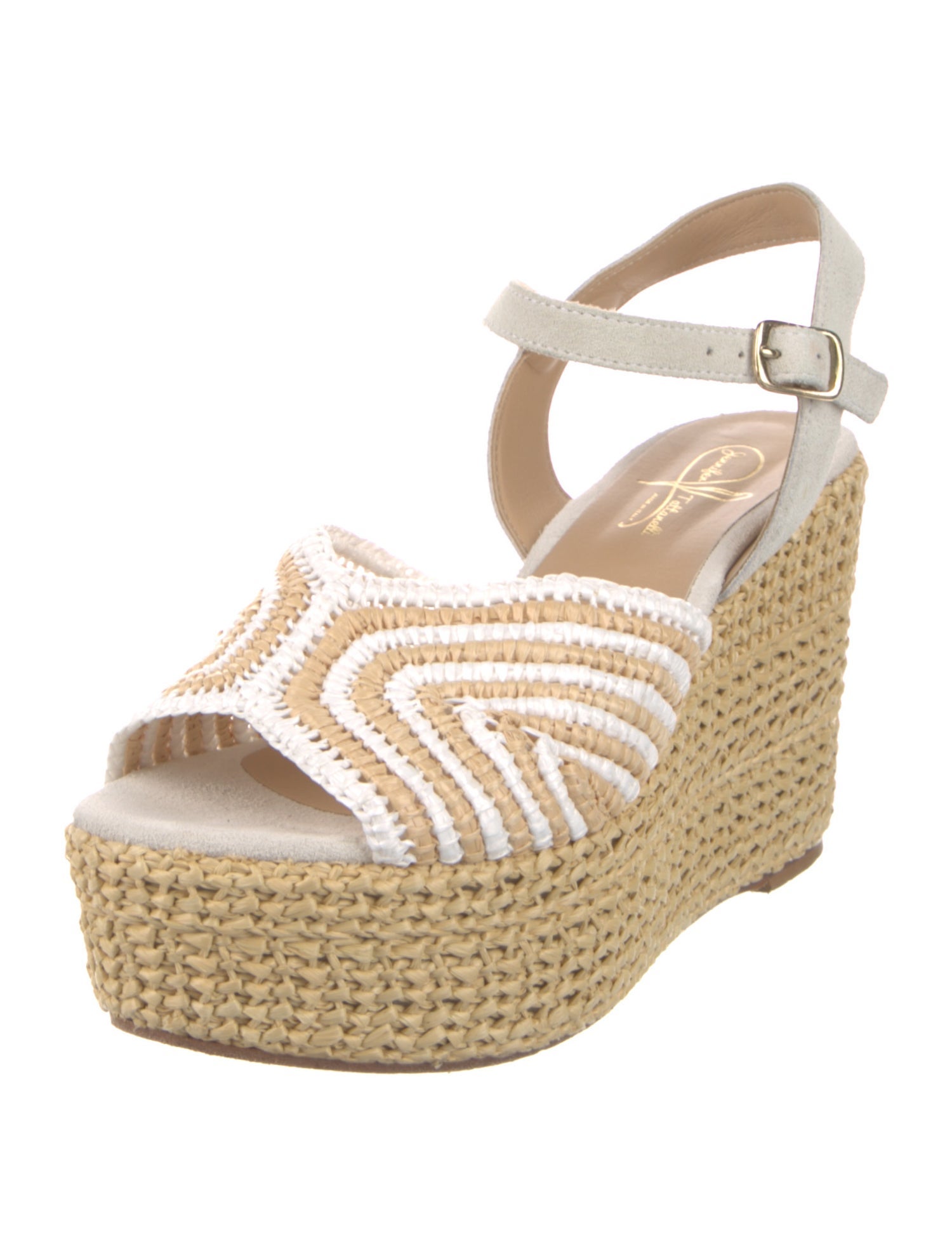 Jennifer Tattanelli Raffia Striped Espadrilles