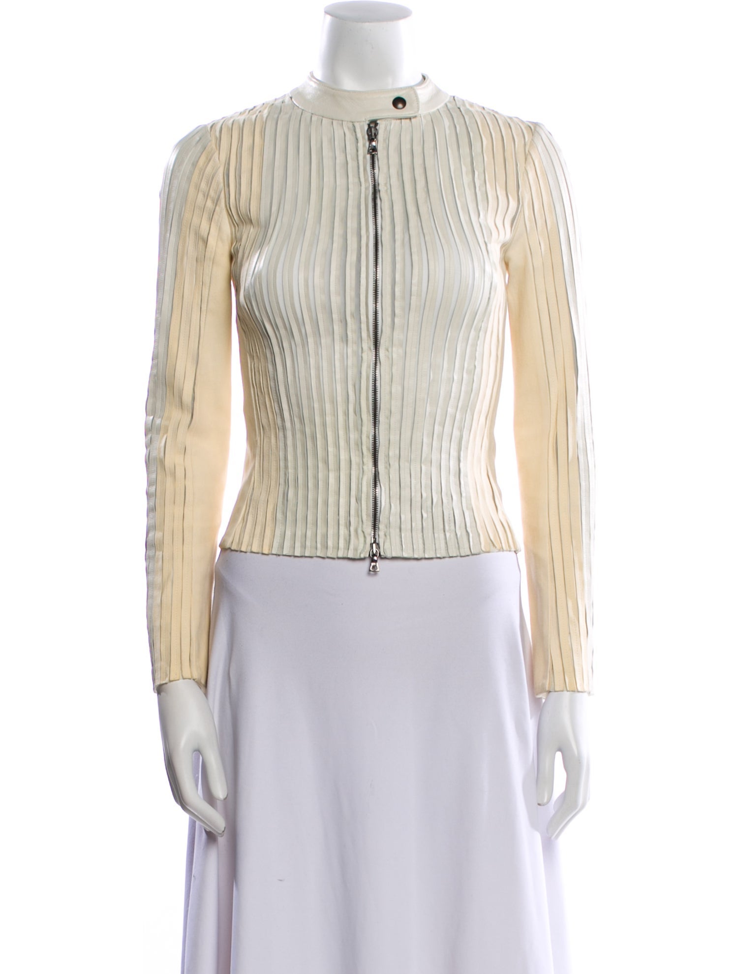 Jennifer Tattanelli Leather Striped Jacket