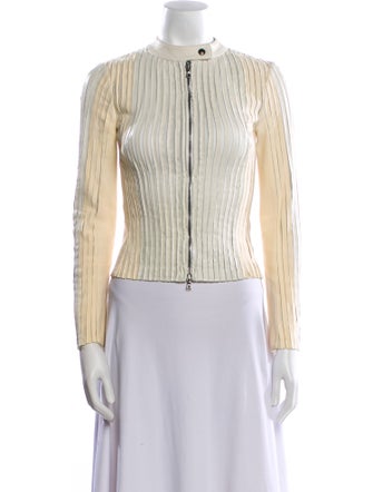 Jennifer Tattanelli Leather Striped Jacket