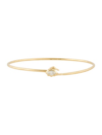 Jade Trau 18K Diamond Hook Bangle