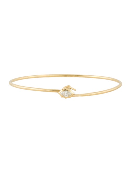 Jade Trau 18K Diamond Hook Bangle