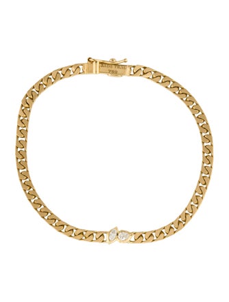 Jade Trau 18K Diamond Posey Curb Chain Bracelet