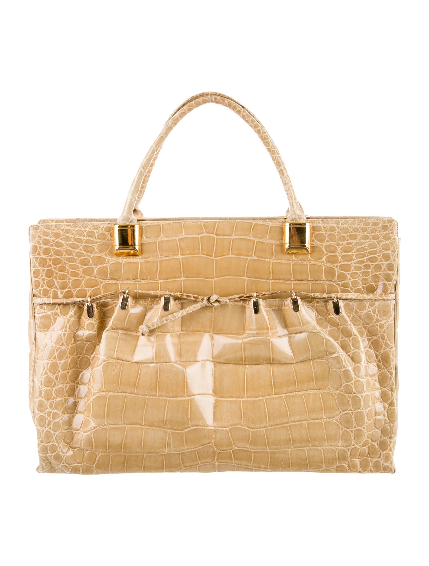 Judith Leiber Crocodile Tote Neutrals Totes, Handbags JUD23048