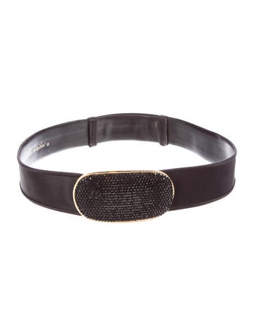 Judith Leiber Embellished Satin Waist Belt