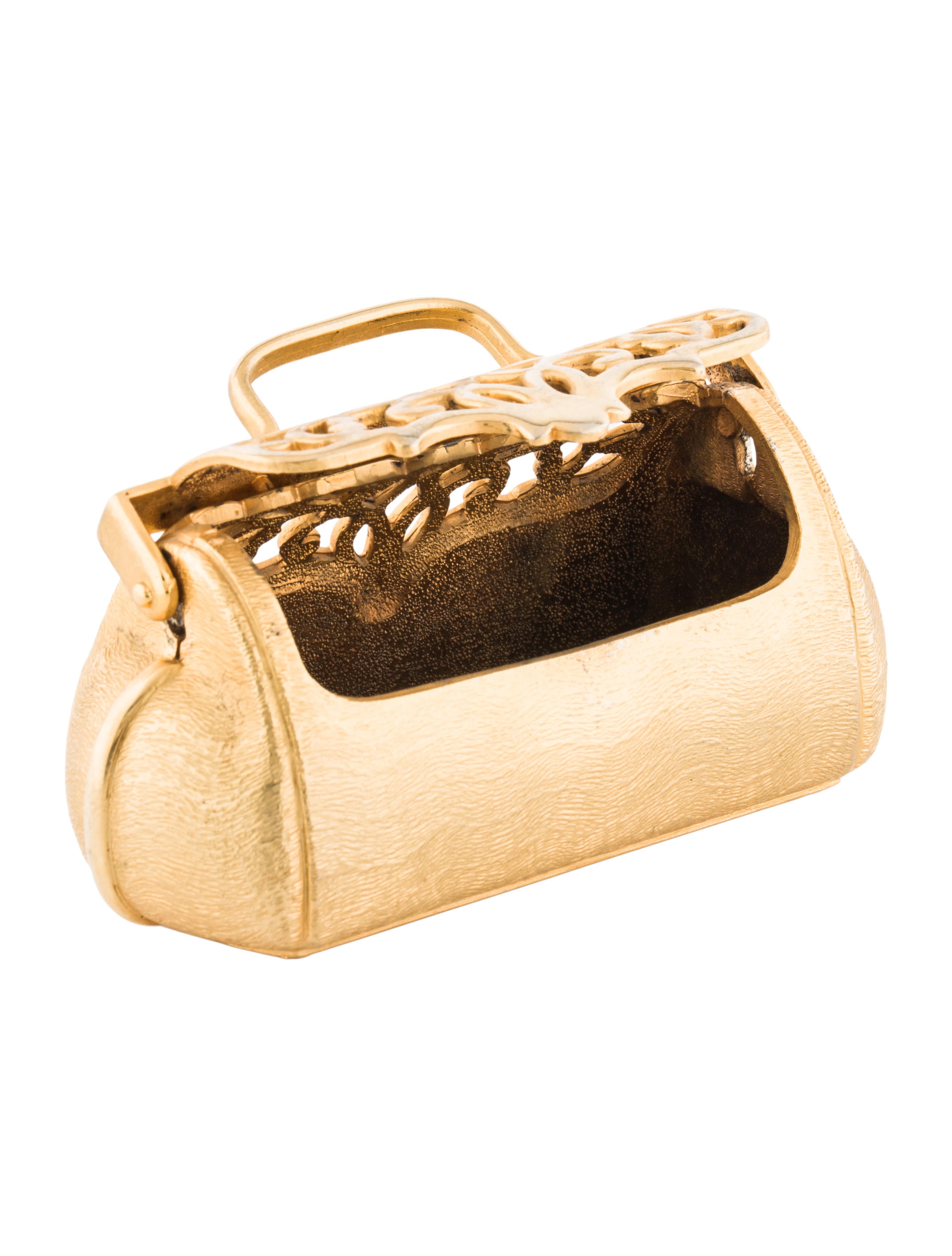 Judith Leiber Purse Pill Box Gold Decorative Accents, Decor