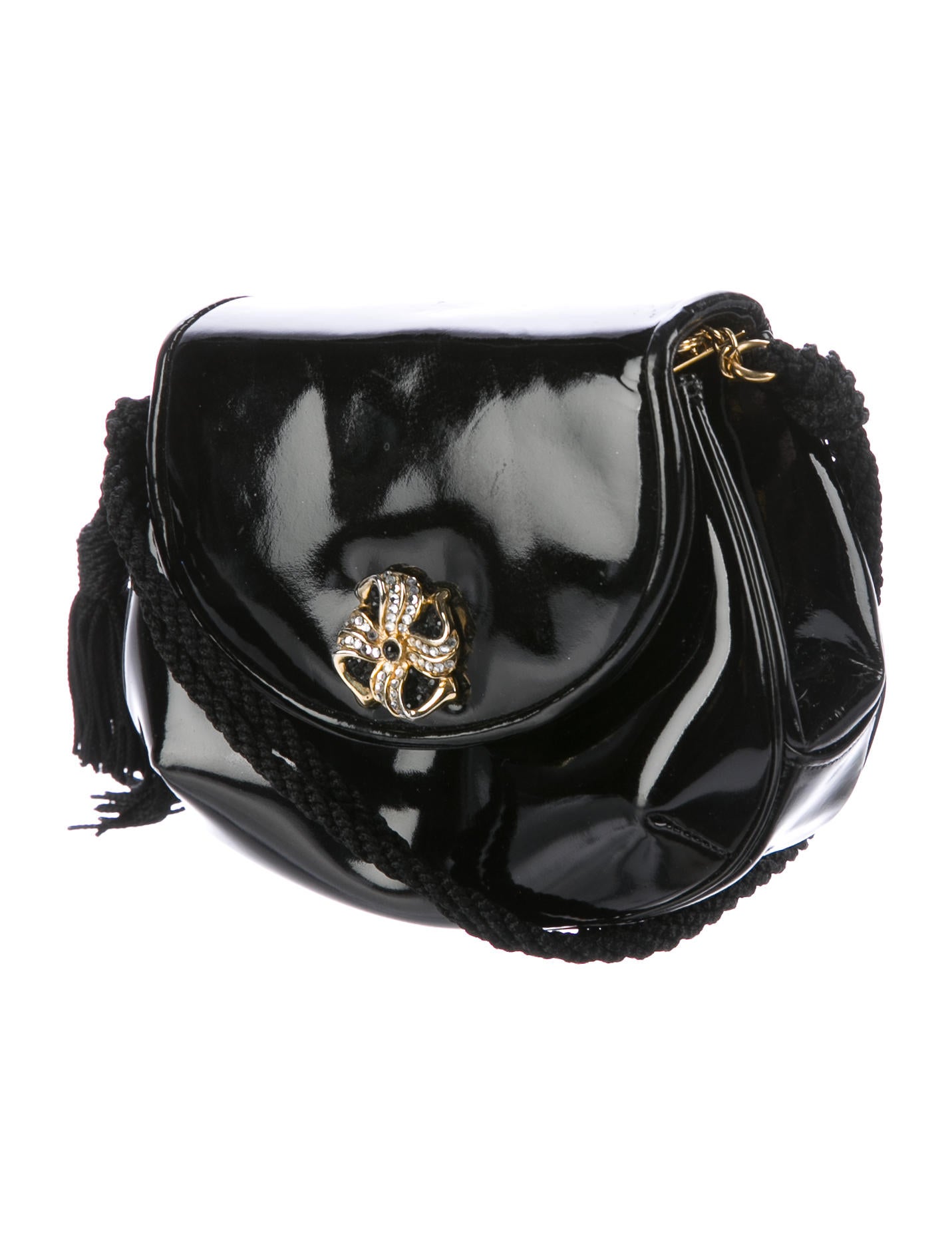 Judith Leiber Mini Patent Leather Crossbody Bag Handbags JUD28088