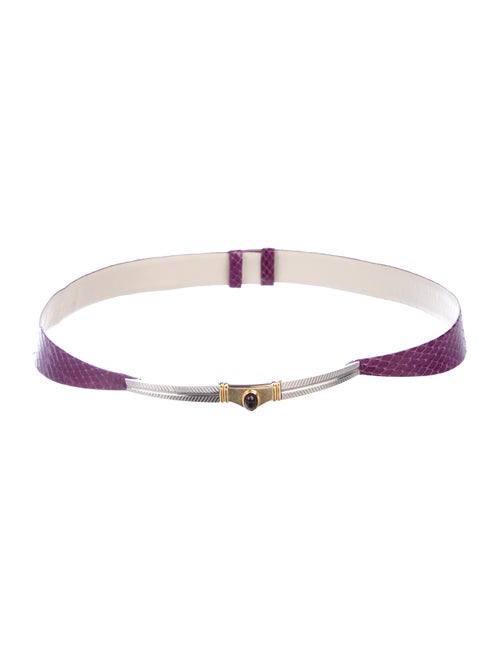Judith Leiber Snakeskin Waist Belt Violet