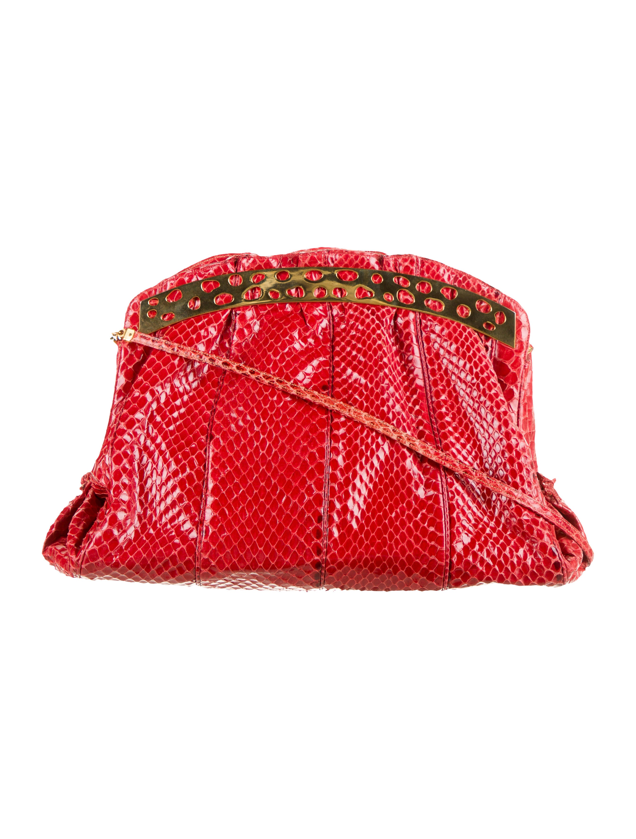 Judith Leiber Snakeskin Frame Clutch