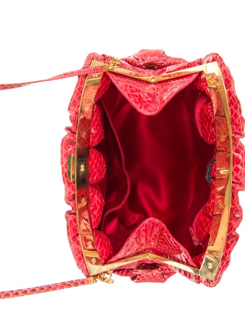 Judith Leiber Snakeskin Frame Clutch