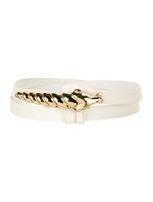 Judith Leiber Leather Hip Belt White