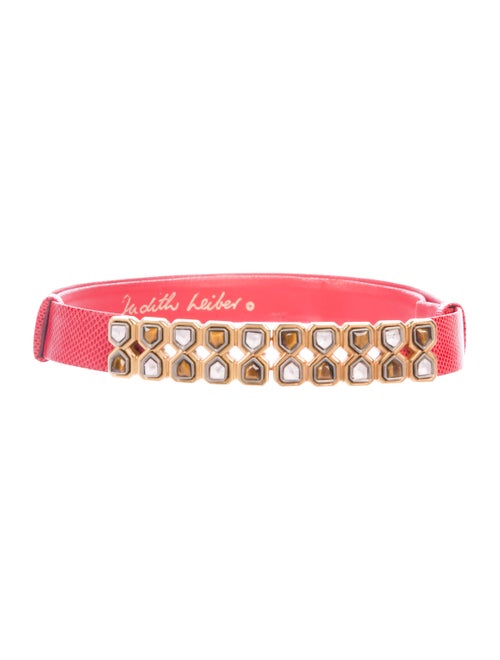 Judith Leiber Embellished Embossed Belt