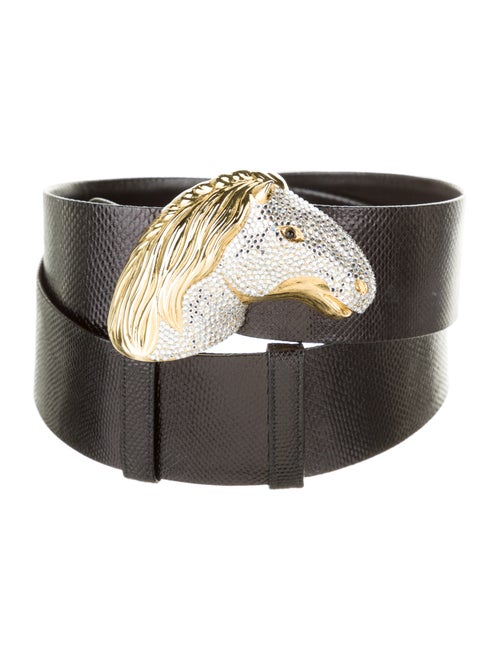 Judith Leiber Embellished Hip Belt Black
