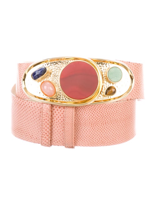 Judith Leiber Embellished Waist Belt Pink