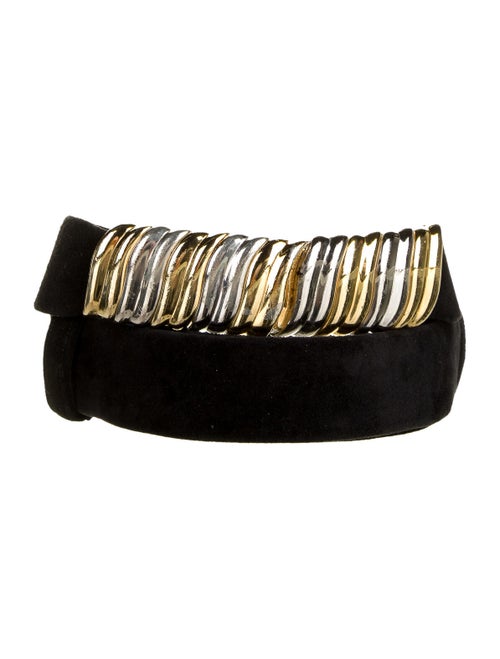 Judith Leiber Suede Waist Belt Black