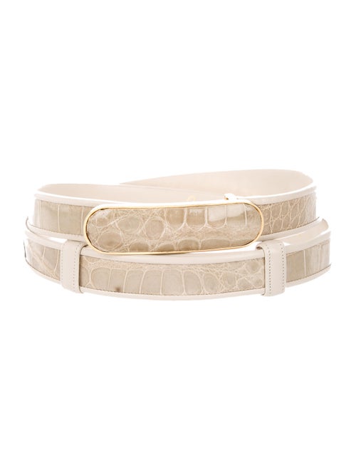 Judith Leiber Embossed Leather Hip Belt gold