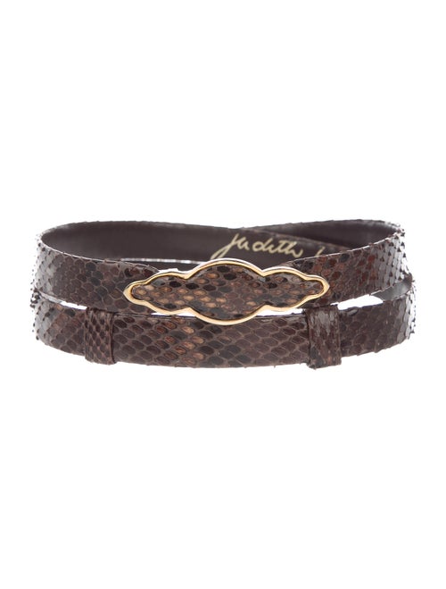 Judith Leiber Snakeskin Hip Belt Brown