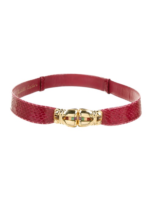 Judith Leiber Snakeskin Waist Belt gold