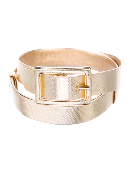 Judith Leiber Metallic Leather Belt Gold