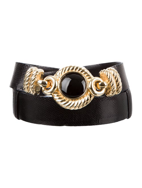 Judith Leiber Lizard Hip Belt Black
