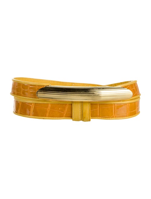 Judith Leiber Alligator Hip Belt Yellow